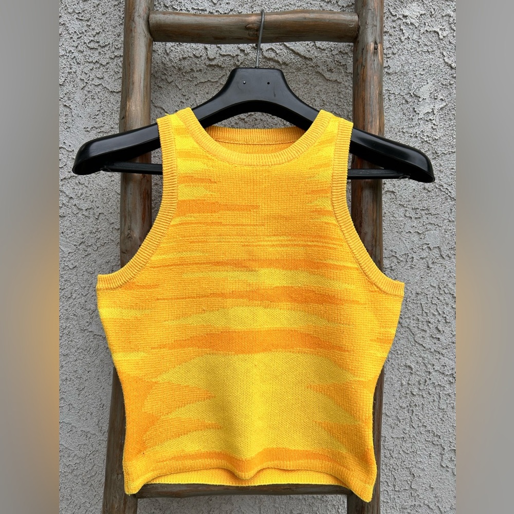 yellow tank top